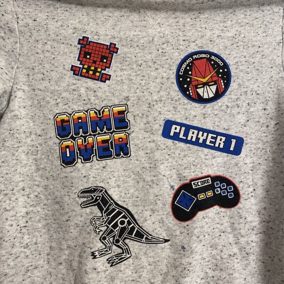 Crazy 8 5t Video Game Gray Sweater Long Sleeve Boys Fall Dinosaur Kids - Picture 3 of 4